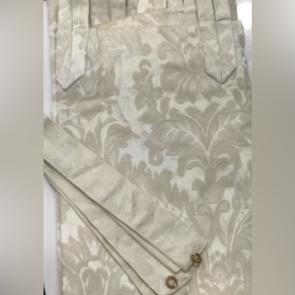 Set of 2 Damask Semi-blackout Curtain Panels + 2 Valances + 2 Draw Bands - Picture 4 of 6